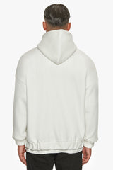 SUPER HEAVY OVERSIZE BLANK ZIP HOODIE WASHED WHITE