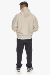 HEAVY OVERSIZE HD PRINT ZIP HOODIE COCONUT