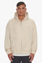 HEAVY OVERSIZE HD PRINT ZIP HOODIE COCONUT