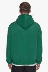 SUPER HEAVY OVERSIZED ZIP-HOODIE WASHED GREEN