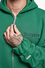 SUPER HEAVY OVERSIZED ZIP-HOODIE WASHED GREEN