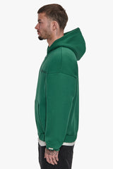 SUPER HEAVY OVERSIZED ZIP-HOODIE WASHED GREEN