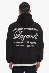 HEAVY OVERSIZE LEGENDS ZIP HOODIE BLACK
