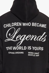 HEAVY OVERSIZE LEGENDS ZIP HOODIE BLACK