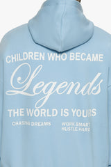 HEAVY OVERSIZE LEGENDS ZIP HOODIE BABY BLUE