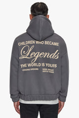 HEAVY OVERSIZE LEGENDS ZIP HOODIE GREY