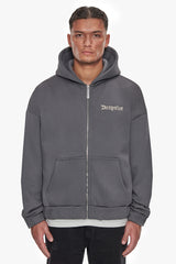 HEAVY OVERSIZE LEGENDS ZIP HOODIE GREY
