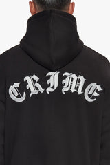 SUPER HEAVY OVERSIZED CRIME ZIP HOODIE BLACK