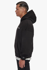SUPER HEAVY OVERSIZED CRIME ZIP HOODIE BLACK