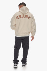 SUPER HEAVY OVERSIZED CRIME ZIP HOODIE COCONUT MILK