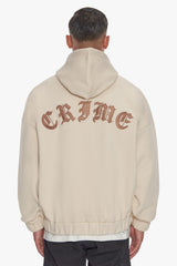 SUPER HEAVY OVERSIZED CRIME ZIP HOODIE COCONUT MILK