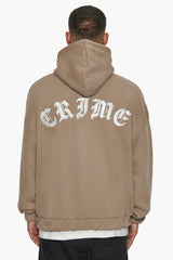 SUPER HEAVY OVERSIZED CRIME ZIP HOODIE SILVER MINK