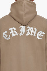 SUPER HEAVY OVERSIZED CRIME ZIP HOODIE SILVER MINK