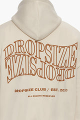HEAVY OVERSIZE MIRRORED LOGO ZIP-HOODIE COCONUT MILK