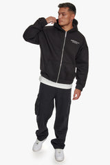 HEAVY OVERSIZE TDC  ZIP-HOODIE BLACK