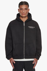 HEAVY OVERSIZE TDC  ZIP-HOODIE BLACK