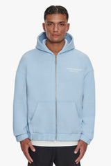 HEAVY OVERSIZE TDC  ZIP-HOODIE BABY BLUE