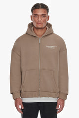 HEAVY OVERSIZE TDC  ZIP-HOODIE SILVER MINK