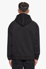 SUPER HEAVY OVERSIZED HD PRINT ZIP HOODIE V2 BLACK