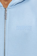 SUPER HEAVY OVERSIZED HD PRINT ZIP HOODIE V2 BABY BLUE