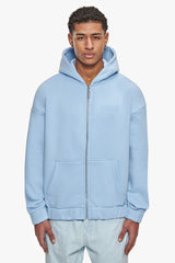 SUPER HEAVY OVERSIZED HD PRINT ZIP HOODIE V2 BABY BLUE