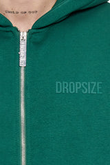 SUPER HEAVY OVERSIZED HD PRINT ZIP HOODIE V2 GREEN