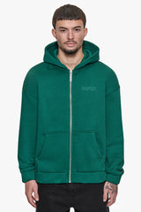 SUPER HEAVY OVERSIZED HD PRINT ZIP HOODIE V2 GREEN
