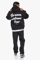 HEAVY OVERSIZE DREAM WITHOUT FEAR ZIP HOODIE BLACK
