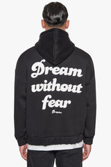 HEAVY OVERSIZE DREAM WITHOUT FEAR ZIP HOODIE BLACK