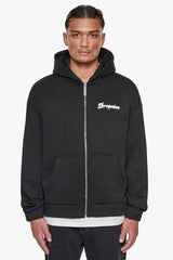 HEAVY OVERSIZE DREAM WITHOUT FEAR ZIP HOODIE BLACK