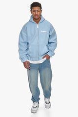 HEAVY OVERSIZE DREAM WITHOUT FEAR ZIP HOODIE BABY BLUE