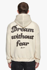HEAVY OVERSIZE DREAM WITHOUT FEAR ZIP HOODIE COCONUT MILK