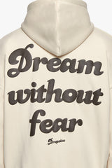 HEAVY OVERSIZE DREAM WITHOUT FEAR ZIP HOODIE COCONUT MILK