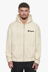 HEAVY OVERSIZE DREAM WITHOUT FEAR ZIP HOODIE COCONUT MILK