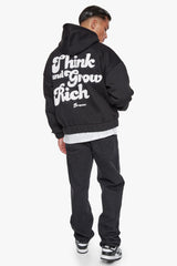 HEAVY GROW RICH ZIP HOODIE BLACK