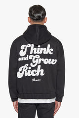 HEAVY GROW RICH ZIP HOODIE BLACK