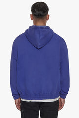 HEAVY OVERSIZE CORD ZIP HOODIE WASHED BLUE