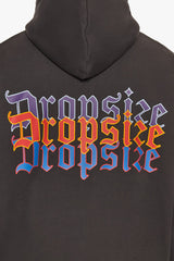 HEAVY OVERSIZE TRIPLE LOGO ZIP-HOODIE  WASHED BLACK