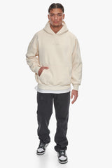HEAVY OVERSIZE MIDDLE EMBO HOODIE COCONUT MILK