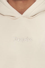 HEAVY OVERSIZE MIDDLE EMBO HOODIE COCONUT MILK