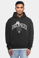 HEAVY OVERSIZE PRAY LOVE HUSTLE HOODIE WASHED BLACK