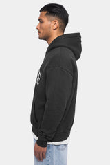 HEAVY OVERSIZE PRAY LOVE HUSTLE HOODIE WASHED BLACK