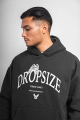 HEAVY OVERSIZE PRAY LOVE HUSTLE HOODIE WASHED BLACK