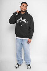 HEAVY OVERSIZE PRAY LOVE HUSTLE HOODIE WASHED BLACK