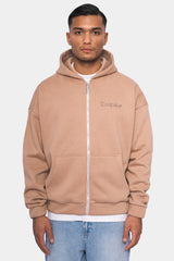SUPER HEAVY OVERSIZED ZIP-HOODIE BEIGE