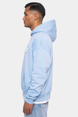 HEAVY OVERSIZE FROTTEE EMBO HOODIE BABY BLUE