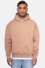 HEAVY OVERSIZE HD PRINT HOODIE BEIGE