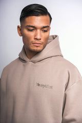 HEAVY OVERSIZE EMBO HOODIE SIMPLY TAUPE