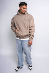 HEAVY OVERSIZE EMBO HOODIE SIMPLY TAUPE