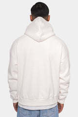 HEAVY OVERSIZE SCUBA BLUE PUFFER PRINT HOODIE CREAM WHITE